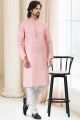 Cotton Digital Print Peach Kurta Pajama (NMK-6674)