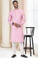 Cotton Digital Print Pink Kurta Pajama (NMK-6670)