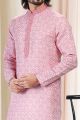 Cotton Digital Print Pink Kurtas for Men (NMK-6664)