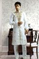 Cream Art Dupion Designer Kurta Pajama (NMK-1034)