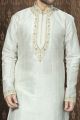 Cream Art Dupion Kurta pajama (NMK-3187)