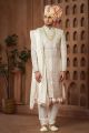 Cream Art Silk Indian Sherwani (NMK-7628)