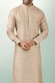 Cream Art Silk Kurta Pajama (NMK-5845)