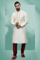 Cream Art Silk Kurta Pajama (NMK-6417)