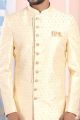 Cream Art Silk Mens Indo Western (NMK-6204)