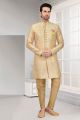 Cream Art Silk Mens Indo Western (NMK-7298)