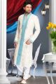 Cream Art Silk Men's Kurta Pajama (NMK-1601)