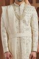 Cream Art Silk Sherwani (NMK-7623)