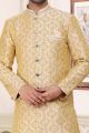 Cream Banarasi Jaquard Indo Western (NMK-6885)