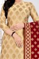 Cream Banarasi Silk Salwar Suit (NWS-6428)