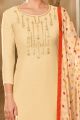 Cream Chanderi Cotton Salwar Suit (NWS-5790)