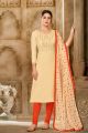 Cream Chanderi Cotton Salwar Suit (NWS-5790)