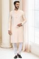 Cream Fancy Silk Kurta Pajama (NMK-6748)