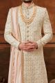 Cream Georgette Indian Sherwani (NMK-6393)