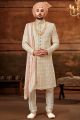 Cream Georgette Indian Sherwani (NMK-6393)