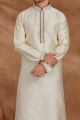 Cream Jaquard Kurta Pajama (NMK-5488)