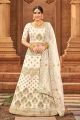 Cream Malai Satin Lehenga Choli (NWG-1078)