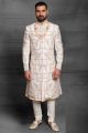 Cream Silk Designer Sherwani (NMK-5400 )