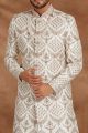 Cream Silk Grooms Sherwani (NMK-5785)