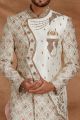 Cream Silk Indian Sherwani for Men (NMK-5787)