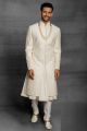 Cream Silk Mens Anarkali kurta Sherwani (NMK-5376 )