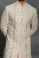 Cream Silk Sherwani (NMK-5443 )