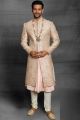 Cream Silk Wedding Sherwani (NMK-5387 )