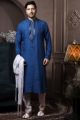 Dark Blue Silk Kurta Pajama (NMK-6042)