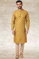 Dark Gold Cotton Kurta Pajama (NMK-5661)