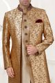 Dark Gold Silk Sherwani (NMK-5245)