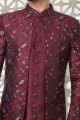 Dark Maroon Embroidered Art Silk Indo Western (NMK-7653)