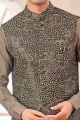 Dark Mehendi Art Silk Nehru Jacket (NMK-7999)