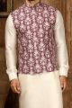 Dark Onion Pink Art Silk Nehru Jacket (NMK-6319)