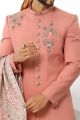 Dark Peach Art Silk Sherwani (NMK-6256)