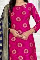 Dark Pink Banarasi Silk Salwar Suit (NWS-6350)