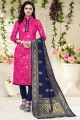 Dark Pink Banarasi Silk Salwar Suit (NWS-6374)