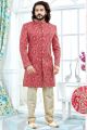 Dark Pink Banglori Silk Sherwani (NMK-4129)