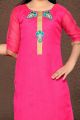 Dark Pink Chanderi Girls Salwar Kameez (NFG-071)