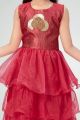 Dark Pink Organza Girls Anarkali (NFG-245)