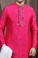 Dark Pink Silk Kurta Pajama (NMK-6029)