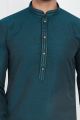 Dark Teal Green Jaquard Silk Brocade Kurtas (NMK-7748)