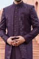 Dark Wine Art Silk Indo Western (NMK-7113)