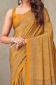 Digital Printed Crepe Silk Mustard Saree (NWSA-6059)