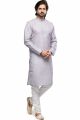 Digital Printed Grey Cotton Kurta Pajama (NMK-7474)