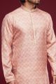 Digital Printed Pink Art Silk Kurta Pajama (NMK-7040)