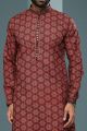 Dull Maroon Cotton Kurta Pajama (NMK-6224)