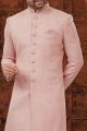 Dusty Peach Georgette Sherwani (NMK-5899)