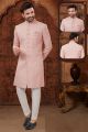 Dusty Peach Georgette Sherwani (NMK-5899)