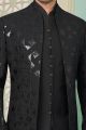 Embroidered Art Silk Black Indo Western (NMK-7646)