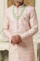 Embroidered Art Silk Cream Indo Western (NMK-6491)